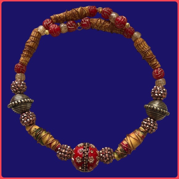 Fabric beads choker - Picture 2 of 10